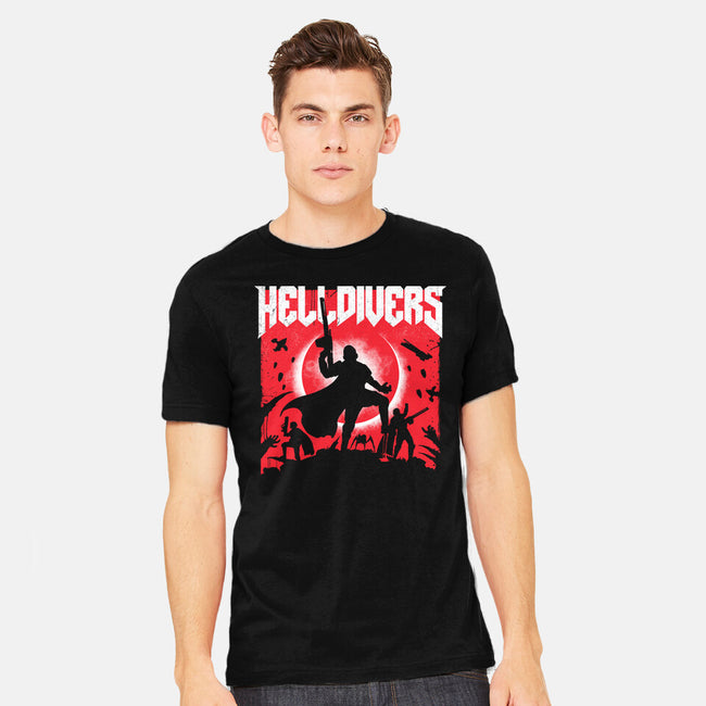 Helldivers Doom-Mens-Heavyweight-Tee-rocketman_art