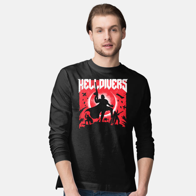 Helldivers Doom-Mens-Long Sleeved-Tee-rocketman_art