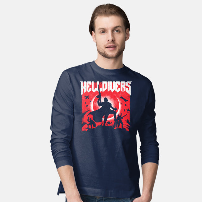 Helldivers Doom-Mens-Long Sleeved-Tee-rocketman_art