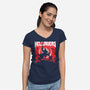 Helldivers Doom-Womens-V-Neck-Tee-rocketman_art