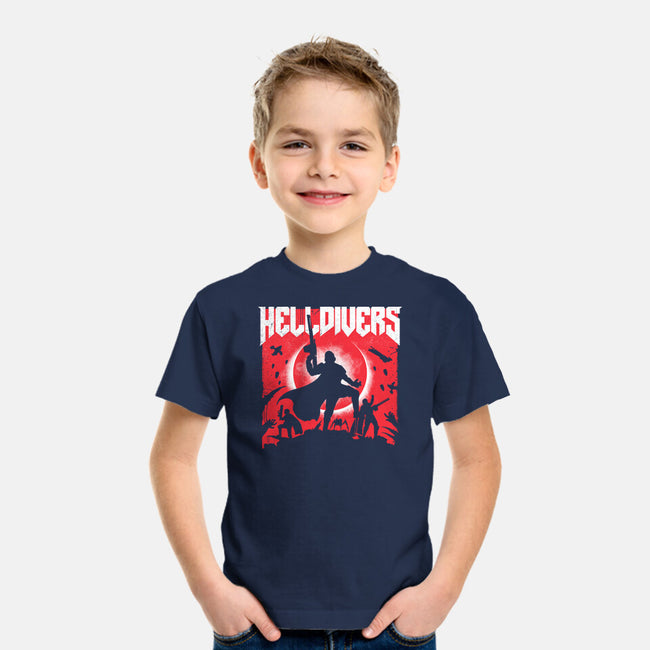 Helldivers Doom-Youth-Basic-Tee-rocketman_art