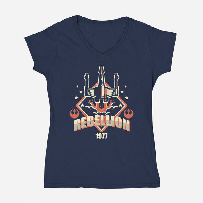 Rebellion Patch-Womens-V-Neck-Tee-jrberger