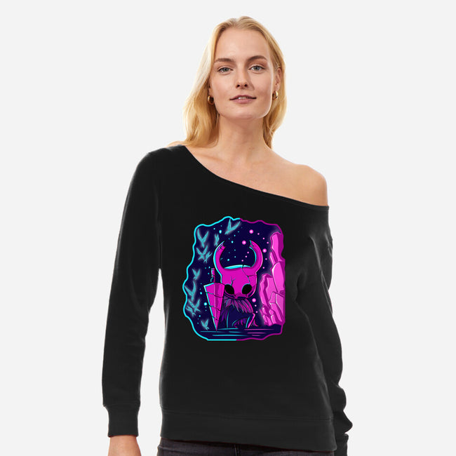 The Hollow Neon Knight-Womens-Off Shoulder-Sweatshirt-nickzzarto