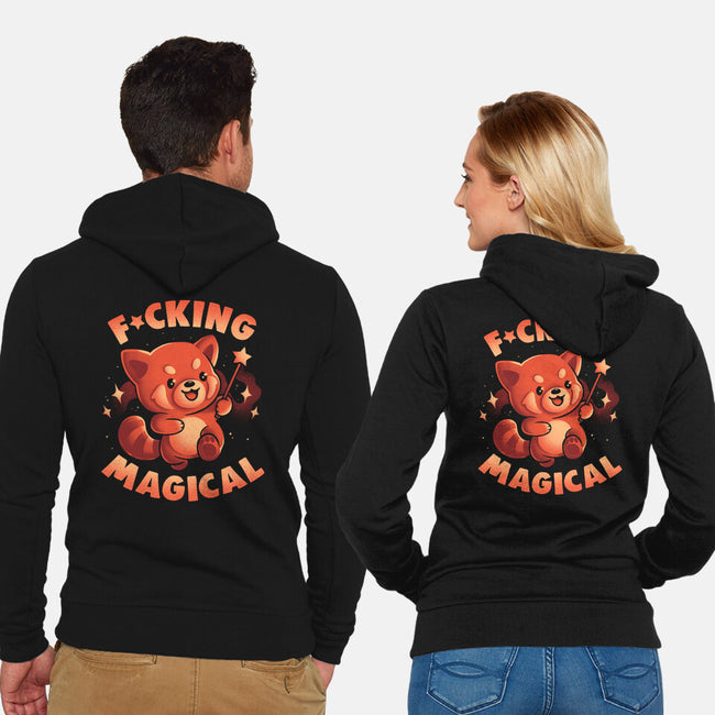 Red Panda Magic-Unisex-Zip-Up-Sweatshirt-eduely