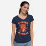 Red Panda Magic-Womens-V-Neck-Tee-eduely