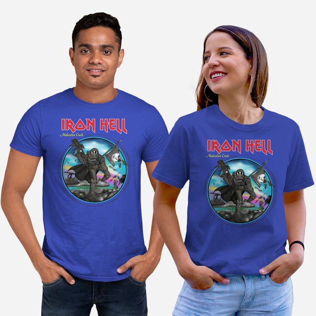 Iron Hell-Unisex-Basic-Tee-rocketman_art