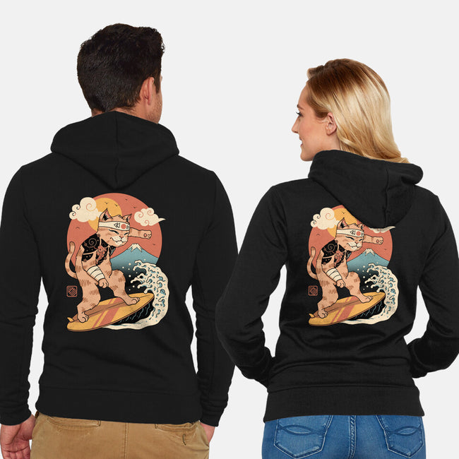 Meowster Surfer-Unisex-Zip-Up-Sweatshirt-vp021