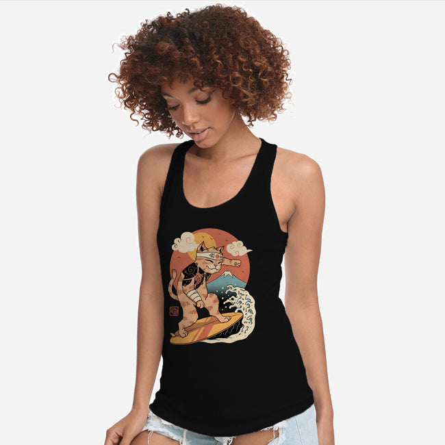 Meowster Surfer-Womens-Racerback-Tank-vp021