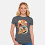 Meowster Surfer-Womens-Fitted-Tee-vp021