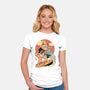 Meowster Surfer-Womens-Fitted-Tee-vp021