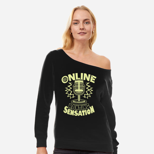 Online Ranting Sensation-Womens-Off Shoulder-Sweatshirt-Boggs Nicolas