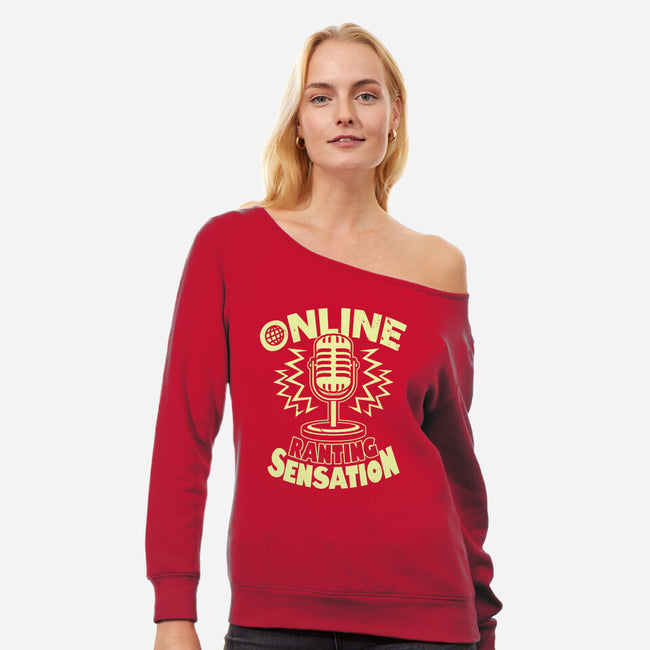 Online Ranting Sensation-Womens-Off Shoulder-Sweatshirt-Boggs Nicolas