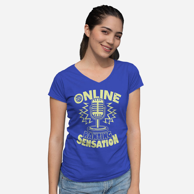 Online Ranting Sensation-Womens-V-Neck-Tee-Boggs Nicolas