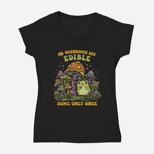 Edible Once-Womens-V-Neck-Tee-kg07