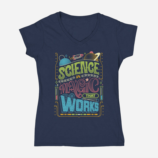 Magic But Real-Womens-V-Neck-Tee-tobefonseca