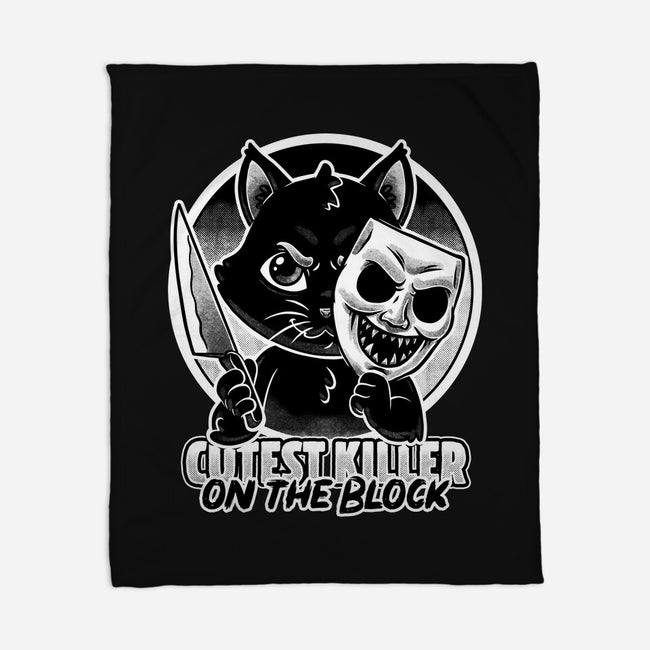 Cute Cat Killer-None-Fleece-Blanket-Studio Mootant