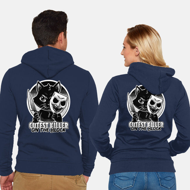 Cute Cat Killer-Unisex-Zip-Up-Sweatshirt-Studio Mootant