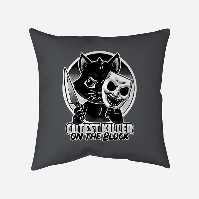 Cute Cat Killer-None-Removable Cover-Throw Pillow-Studio Mootant