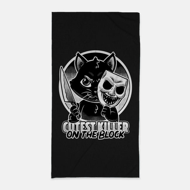 Cute Cat Killer-None-Beach-Towel-Studio Mootant