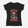 Forever A Rock Soul-Womens-V-Neck-Tee-eduely