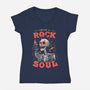 Forever A Rock Soul-Womens-V-Neck-Tee-eduely