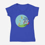 I Need To Run-Womens-V-Neck-Tee-nickzzarto