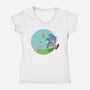 I Need To Run-Womens-V-Neck-Tee-nickzzarto