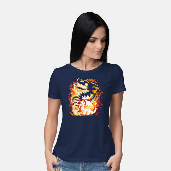 Skeleton Dragon-Womens-Basic-Tee-Vallina84