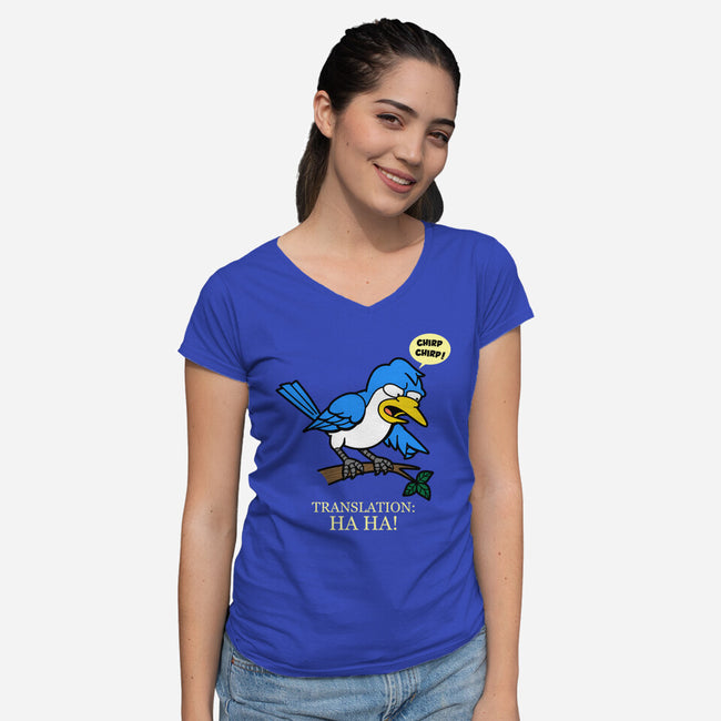 Springfield Mocking Bird-Womens-V-Neck-Tee-Boggs Nicolas