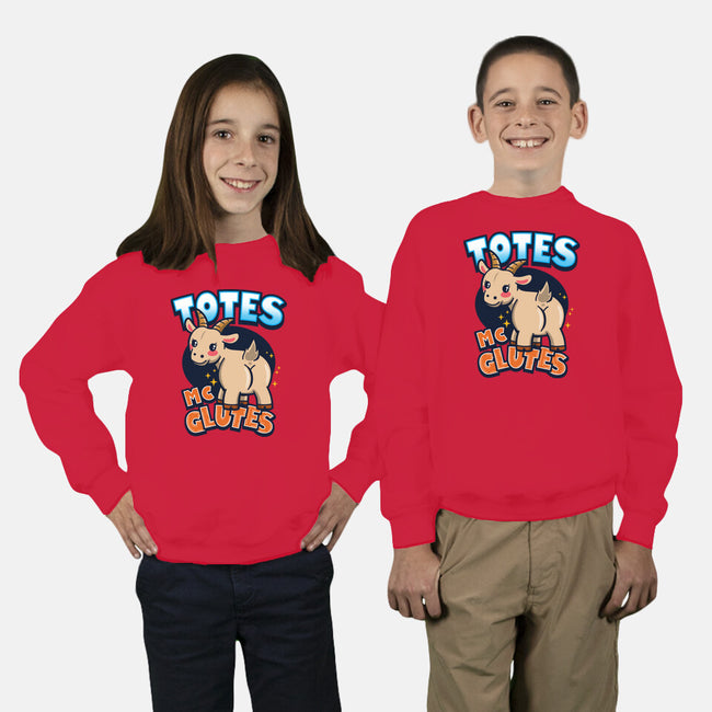 Totes McGlutes-Youth-Crew Neck-Sweatshirt-Boggs Nicolas