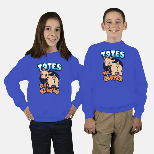 Totes McGlutes-Youth-Crew Neck-Sweatshirt-Boggs Nicolas