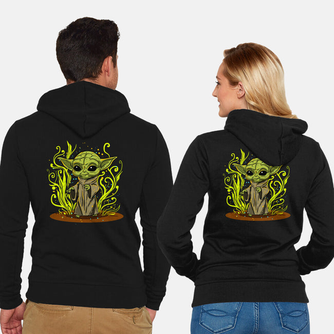 Grogu's Garden-Unisex-Zip-Up-Sweatshirt-kharmazero