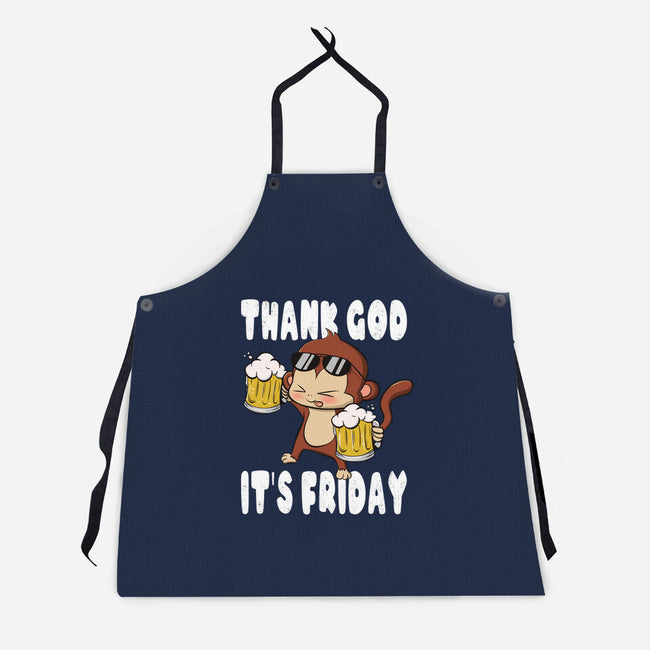 Friday Monkey-Unisex-Kitchen-Apron-fanfabio