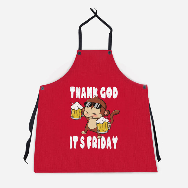 Friday Monkey-Unisex-Kitchen-Apron-fanfabio