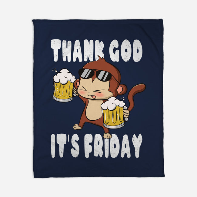 Friday Monkey-None-Fleece-Blanket-fanfabio