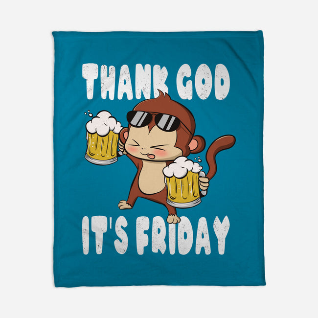 Friday Monkey-None-Fleece-Blanket-fanfabio