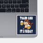 Friday Monkey-None-Glossy-Sticker-fanfabio