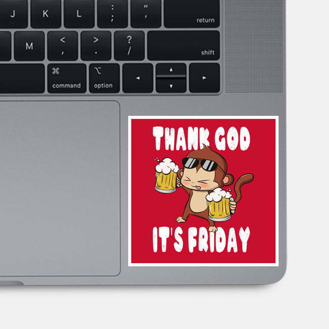 Friday Monkey-None-Glossy-Sticker-fanfabio