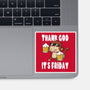 Friday Monkey-None-Glossy-Sticker-fanfabio