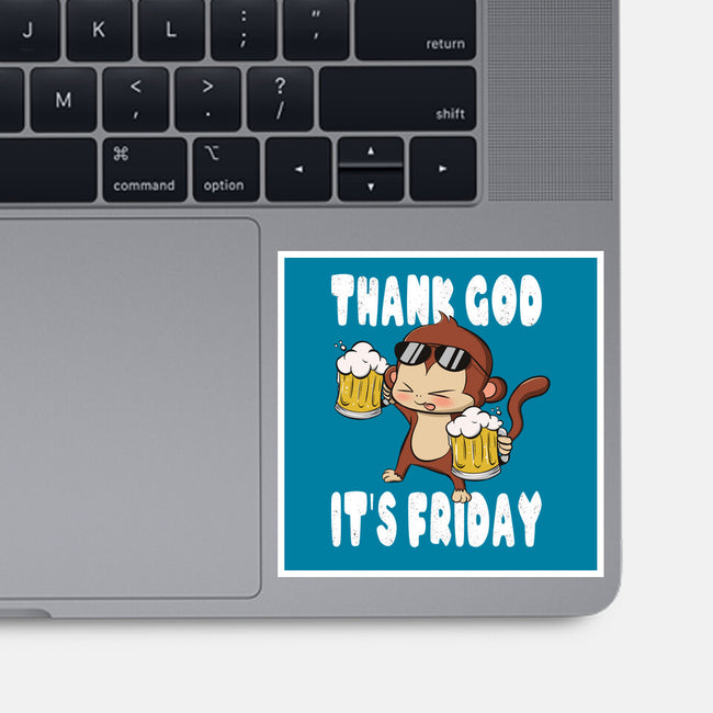 Friday Monkey-None-Glossy-Sticker-fanfabio