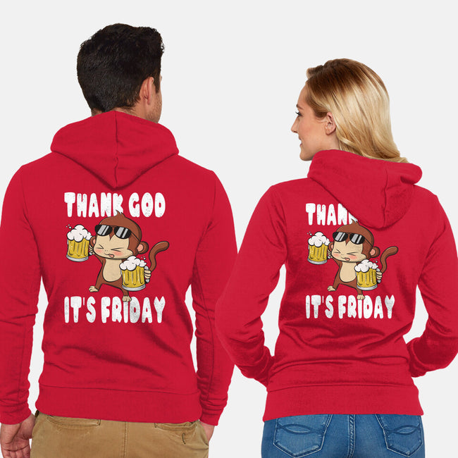 Friday Monkey-Unisex-Zip-Up-Sweatshirt-fanfabio