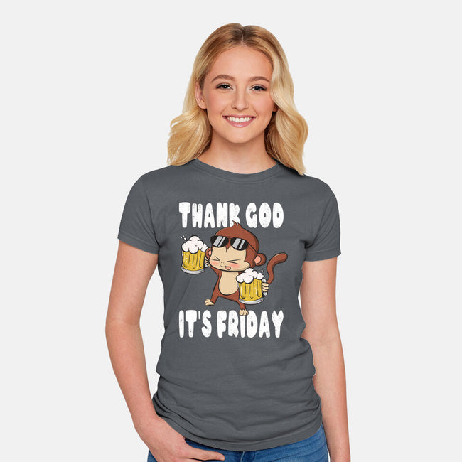 Friday Monkey-Womens-Fitted-Tee-fanfabio