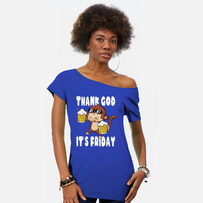 Friday Monkey-Womens-Off Shoulder-Tee-fanfabio