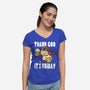 Friday Monkey-Womens-V-Neck-Tee-fanfabio