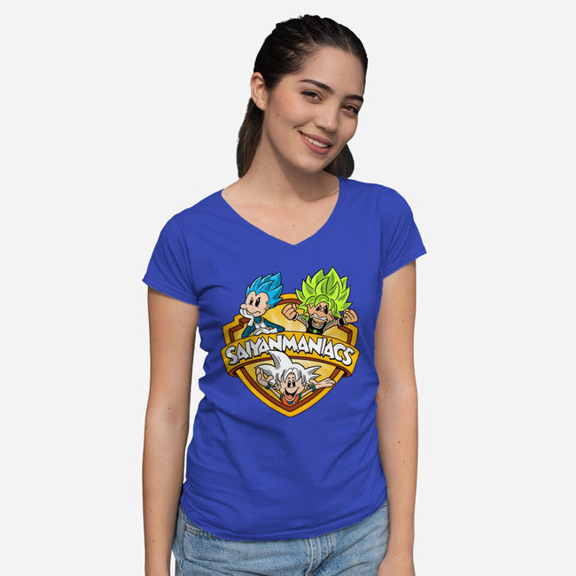 Saiyanmaniacs-Womens-V-Neck-Tee-Barbadifuoco