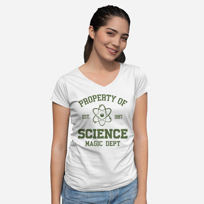 Property Of Science-Womens-V-Neck-Tee-Melonseta