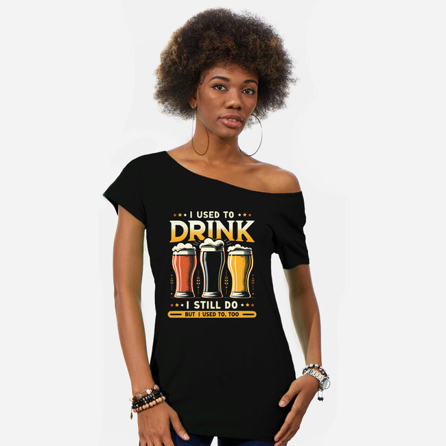 I Used To Drink-Womens-Off Shoulder-Tee-BridgeWalker