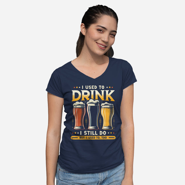 I Used To Drink-Womens-V-Neck-Tee-BridgeWalker