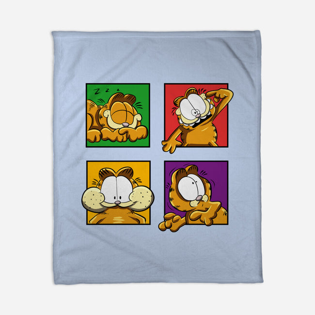 Orange Cat Emotions-None-Fleece-Blanket-nickzzarto