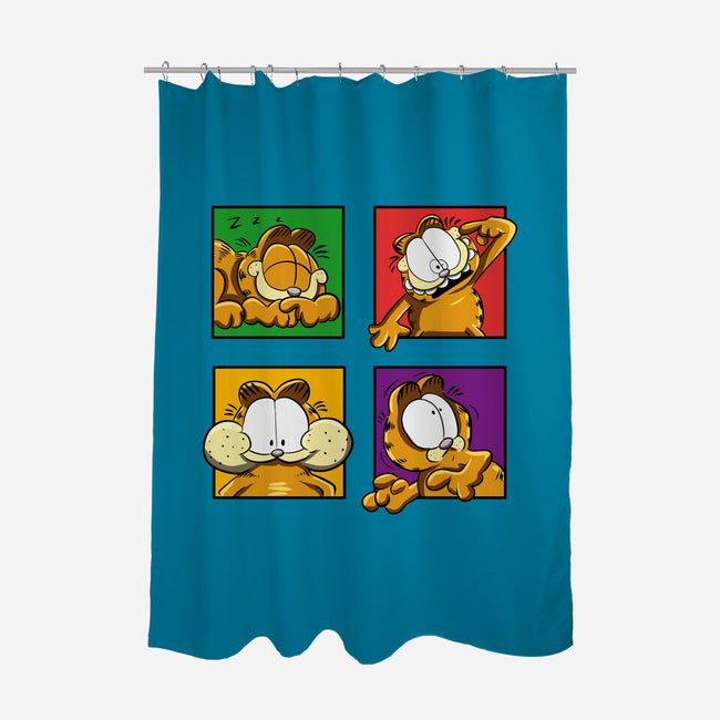 Orange Cat Emotions-None-Polyester-Shower Curtain-nickzzarto